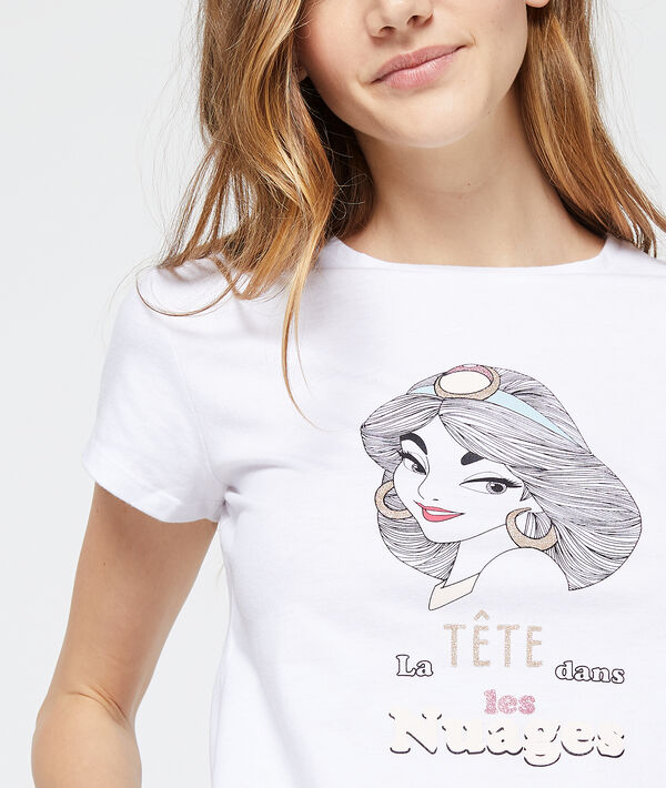 T-shirt imprimé "la tête dans les nuages" ecru.