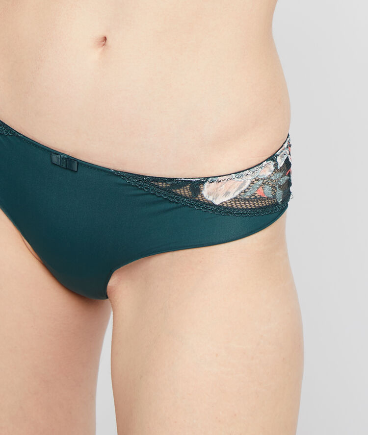 Hipster en dentelle imprimée vert.