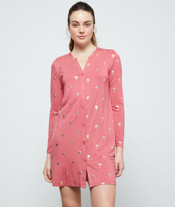 Chemise de nuit imprimé palmiers Chemise de nuit imprimé palmiers;${refinementColor}