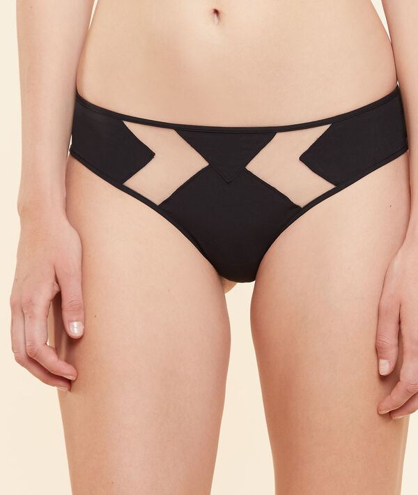 Hipster bi-matière détails en tulle Hipster bi-matière détails en tulle;${refinementColor}