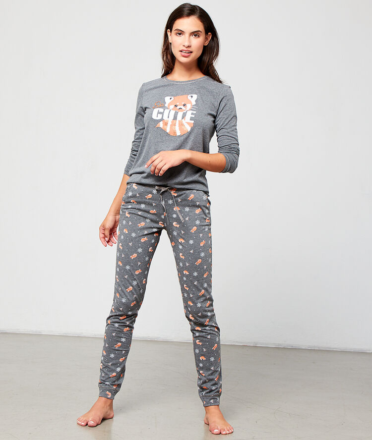 Top manches longues "cute" anthracite.