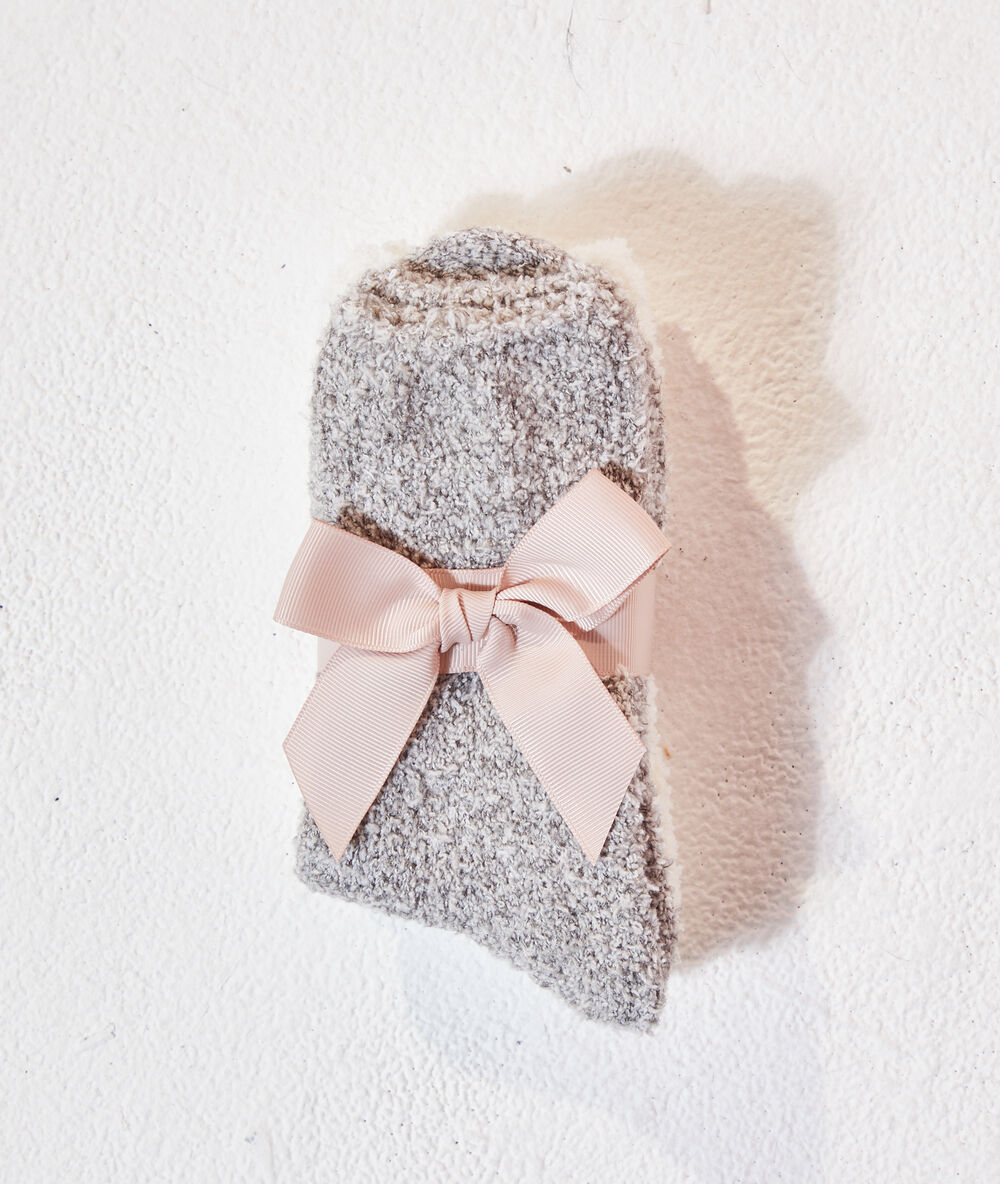 Lot de 2 paires de chaussettes douillettes anthracite.