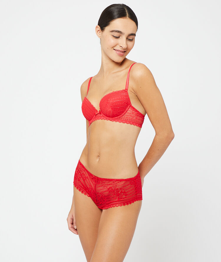 Soutien-gorge n°5 - coques fines rouge.