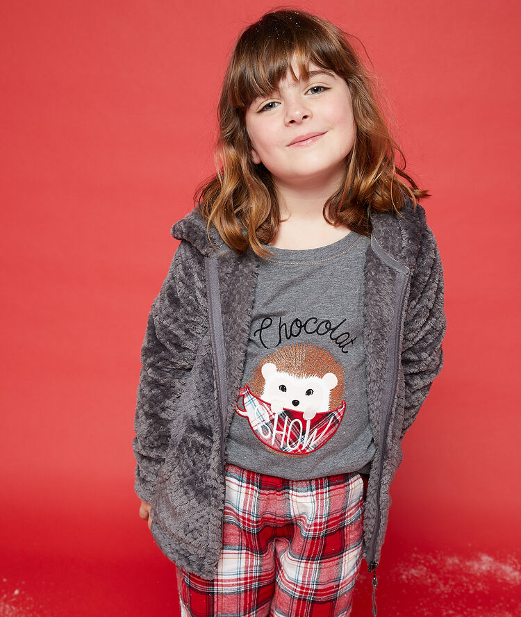 Pyjama 3 pièces enfant gris.