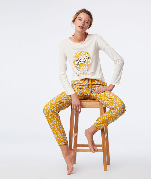 T-shirt manches longues "intrépide" ecru.