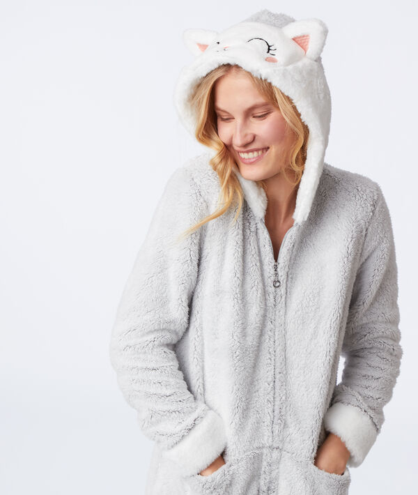 Veste homewear chat gris.