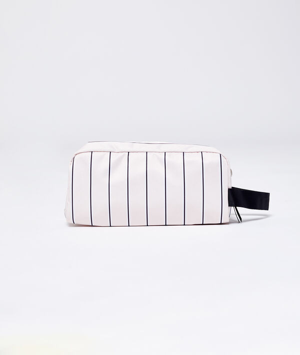 Trousse de toilette "pas du matin" rose.
