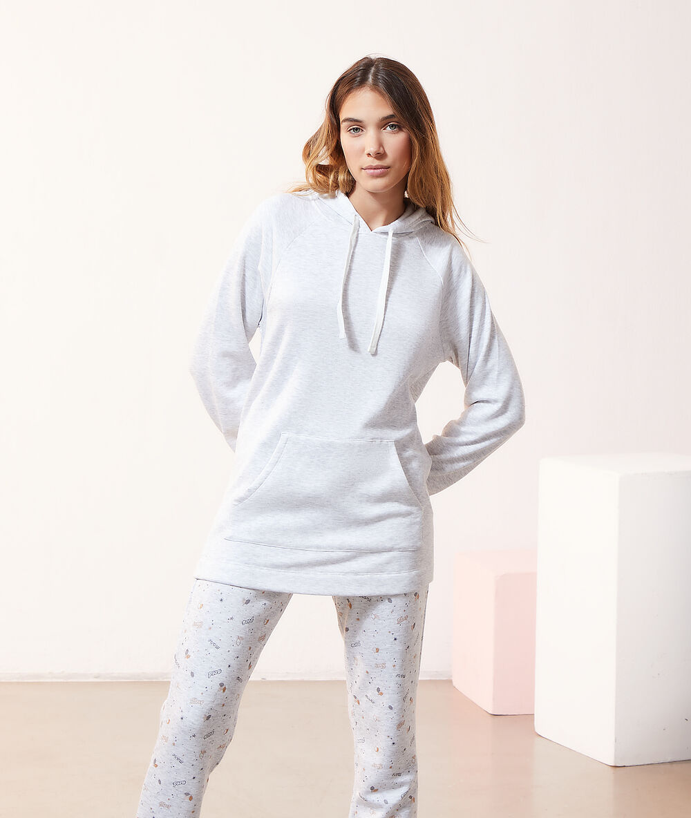 Pantalon imprimé gris.