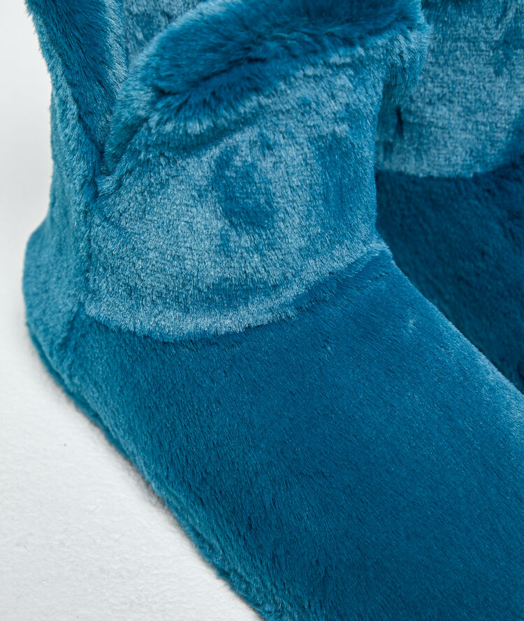 Chaussons bottines bleu canard.