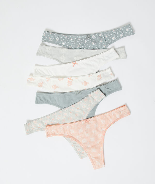 Lot de 7 strings en coton Lot de 7 strings en coton