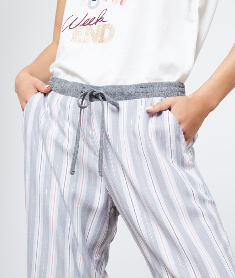 Pantalon à rayures multicolore.