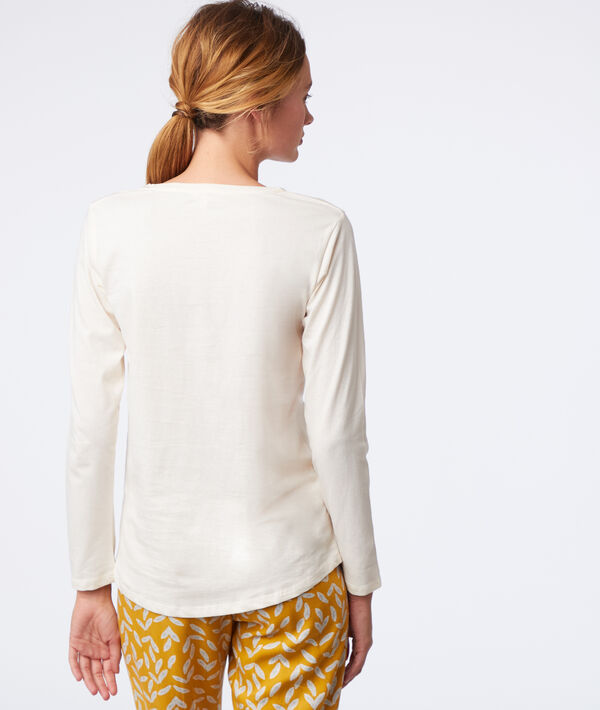 T-shirt manches longues "intrépide" ecru.