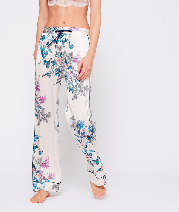 Pantalon satin imprimé fleuri Pantalon satin imprimé fleuri