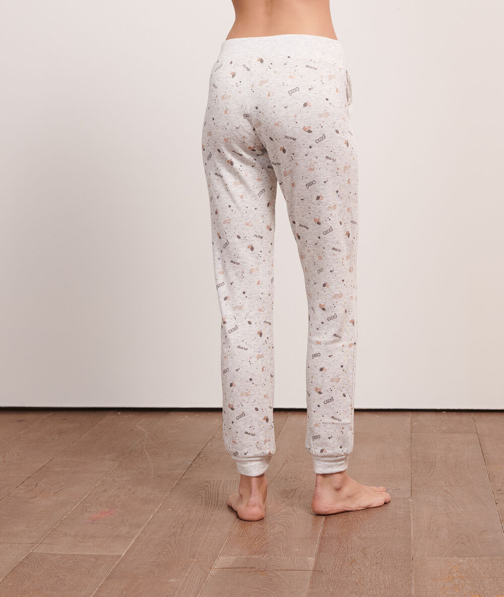 Pantalon imprimé gris.