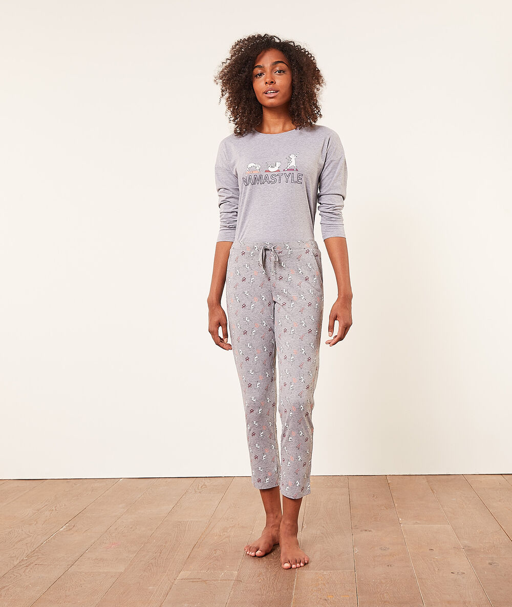 Pantalon de pyjama imprimé gris.