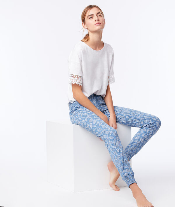 Pantalon noué imprimé floral Pantalon noué imprimé floral