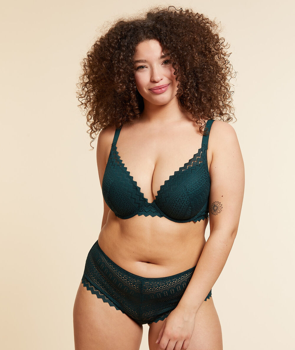 Soutien-gorge n°5 - coques fines vert sapin.