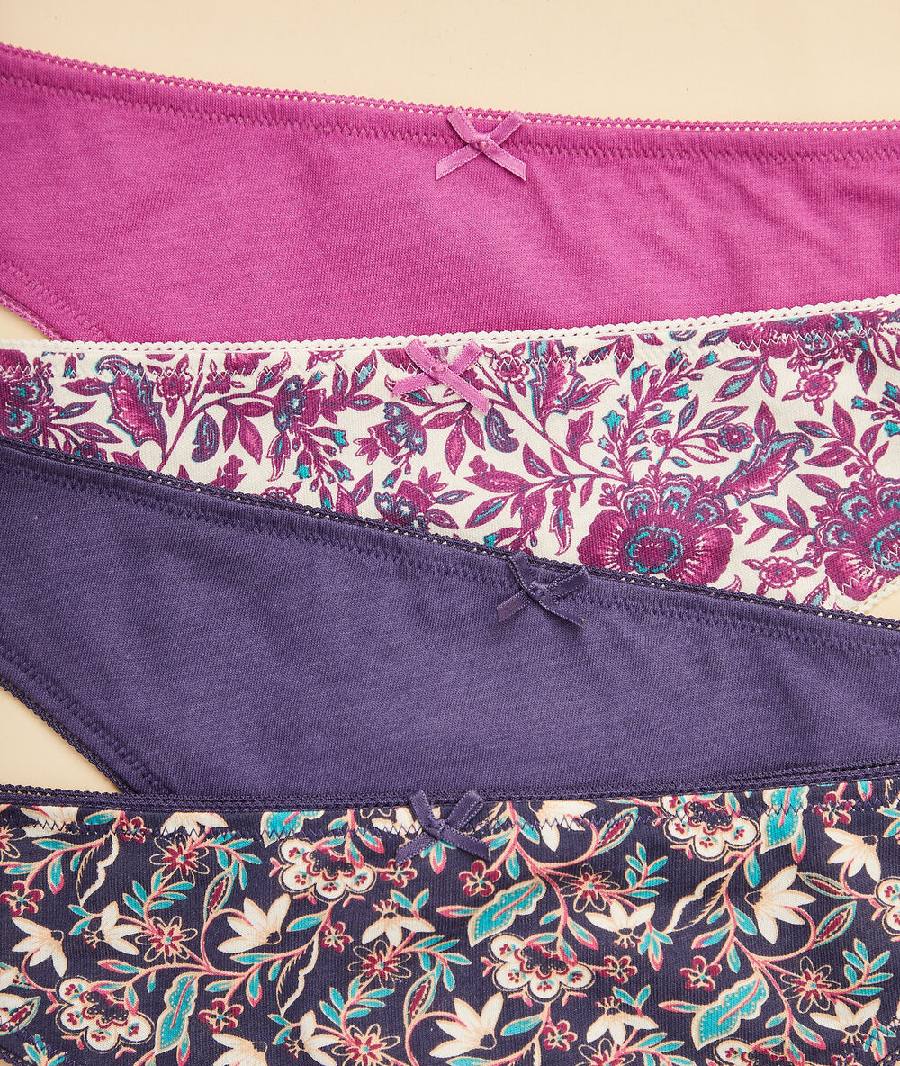 Lot de 4 tangas violet.