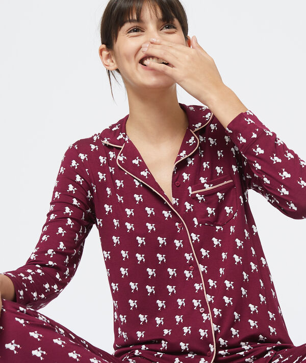Chemise pyjama d'homme imprimé caniche Chemise pyjama d'homme imprimé caniche
