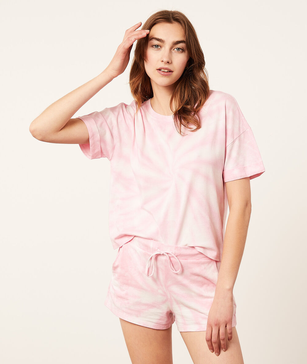 Top manches courtes tie and dye fushia.