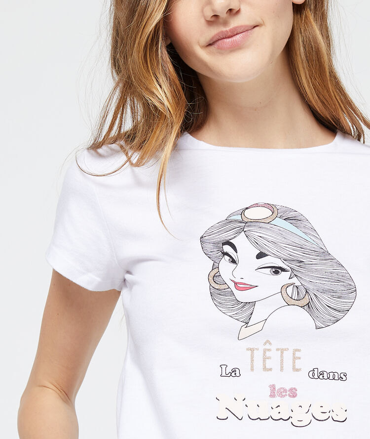 T-shirt imprimé "la tête dans les nuages" ecru.