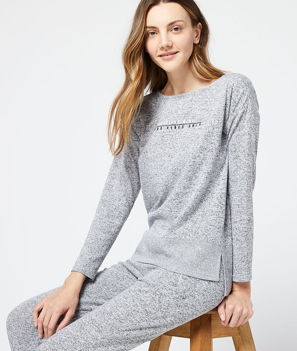 Top maille chinée "Positive mind - Good vibes only" Top maille chinée "Positive mind - Good vibes only"