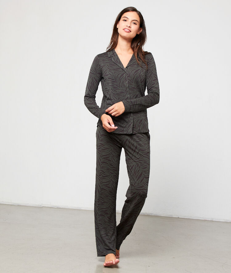 Pantalon imprimé kaki.