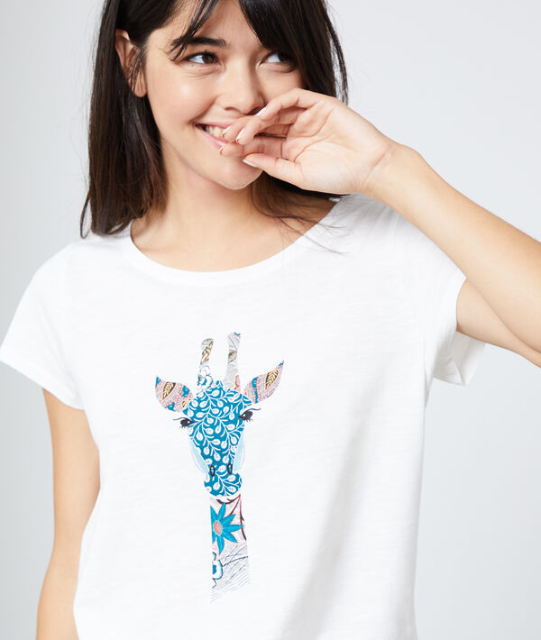 T-shirt imprimé girafe en coton T-shirt imprimé girafe en coton