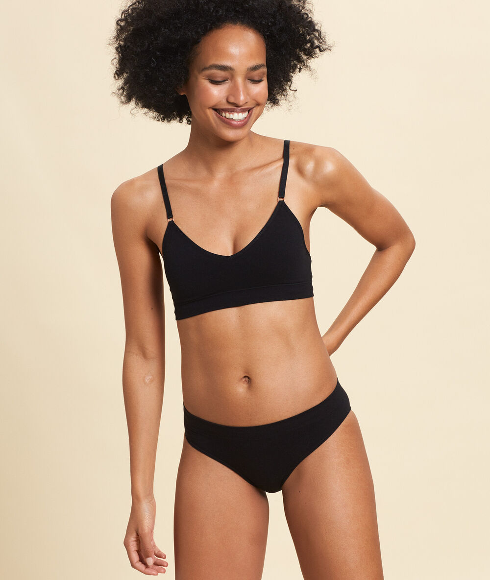 Culotte confort optimal en coton noir.