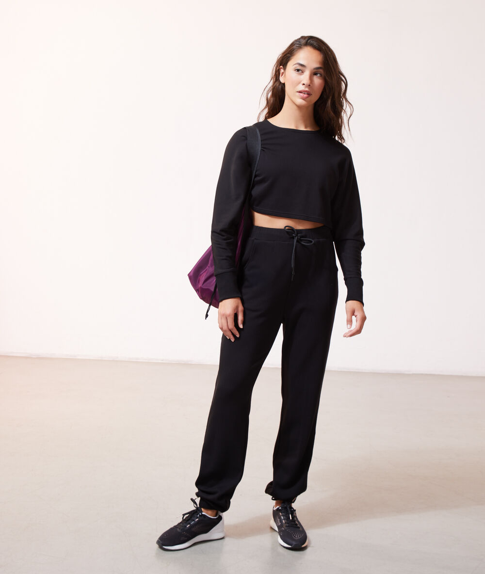 Pantalon sportswear noir.