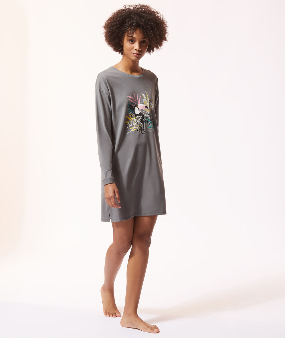 Chemise de nuit imprimé kaki.