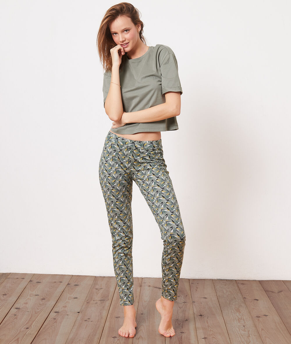 Pantalon de pyjama imprimé kaki.