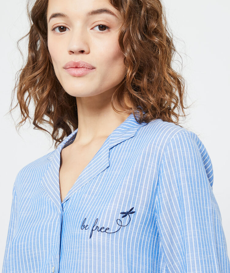 Chemise de pyjama "be free" bleu.