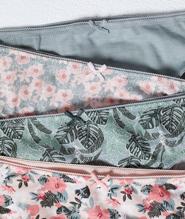 Pack de 4 culottes imprimées en coton Pack de 4 culottes imprimées en coton