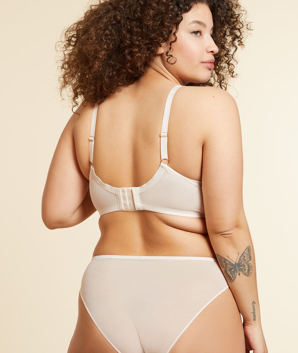 Soutien-gorge n°7 - triangle en tulle armaturé blush.