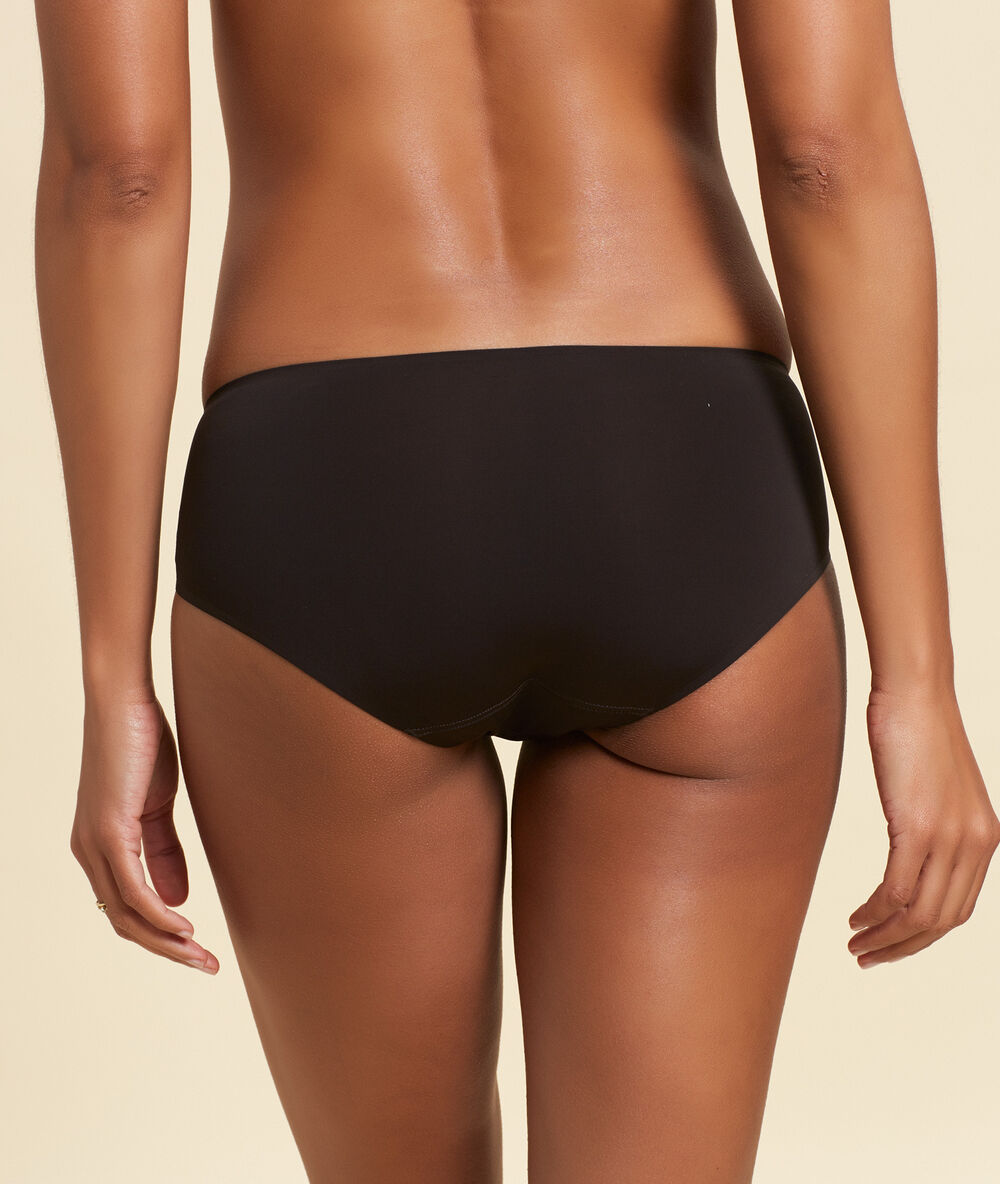 Shorty en microfibre marron fonce.