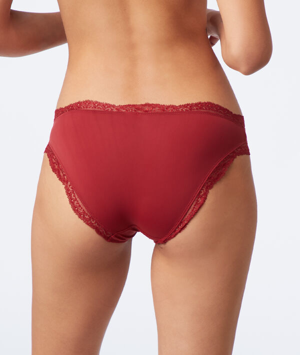 Culotte en micro et dentelle florale Culotte en micro et dentelle florale