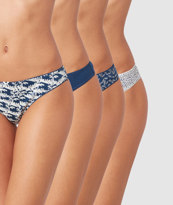 Lot de 4 tangas imprimés en coton Lot de 4 tangas imprimés en coton