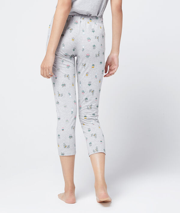Pantalon capri imprimé fleurs en coton bio Pantalon capri imprimé fleurs en coton bio
