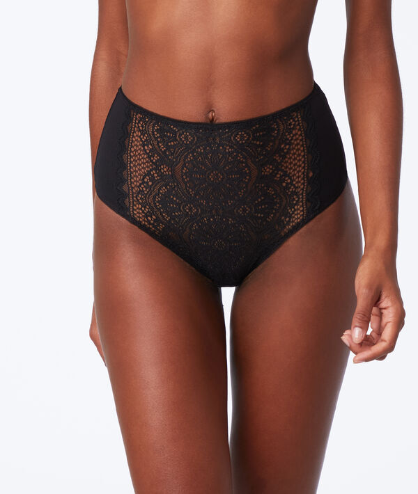 Culotte taille haute bi-matière Culotte taille haute bi-matière