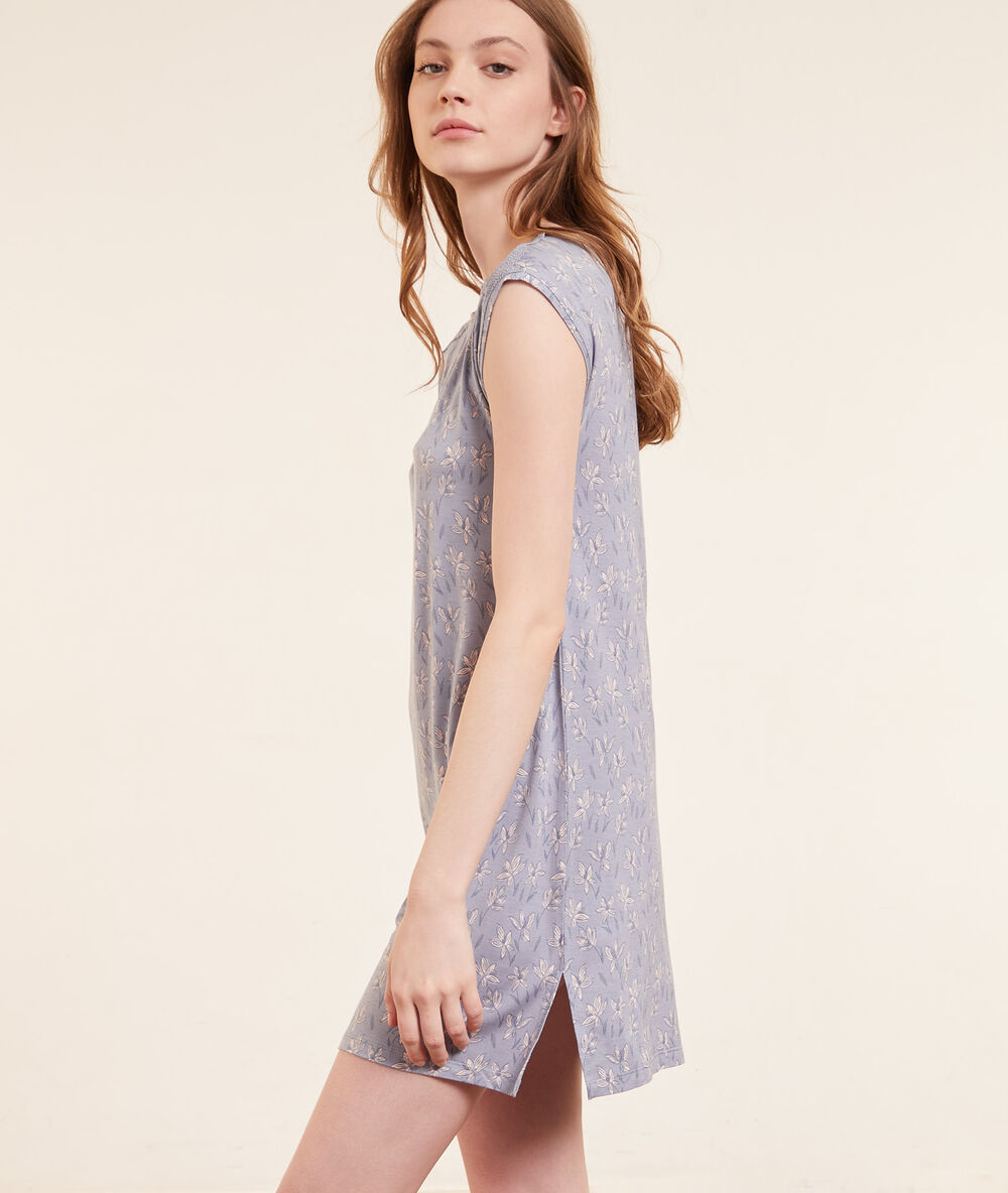 Chemise de nuit imprimée faience.