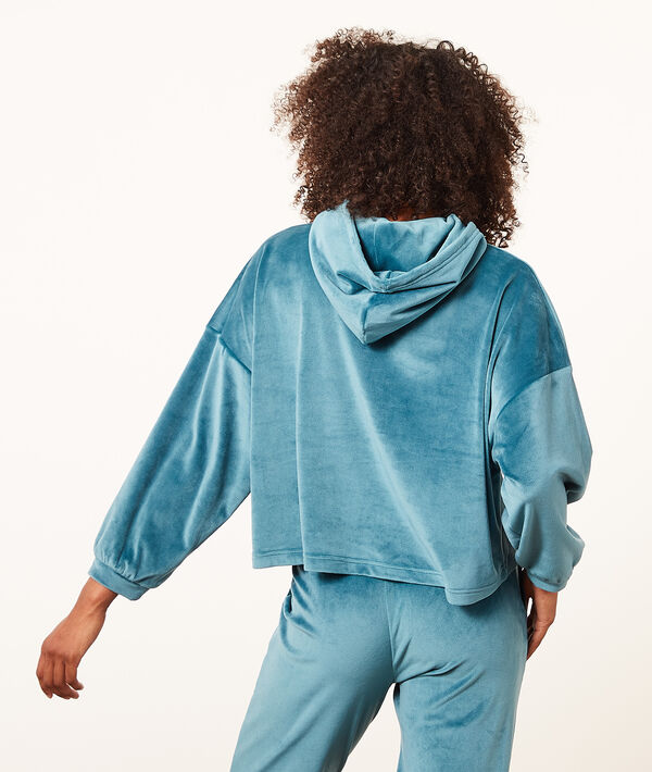 Sweat à capuche en velours Sweat à capuche en velours;${refinementColor}