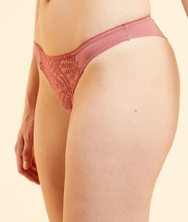 Tanga en tulle brodé Tanga en tulle brodé;${refinementColor}