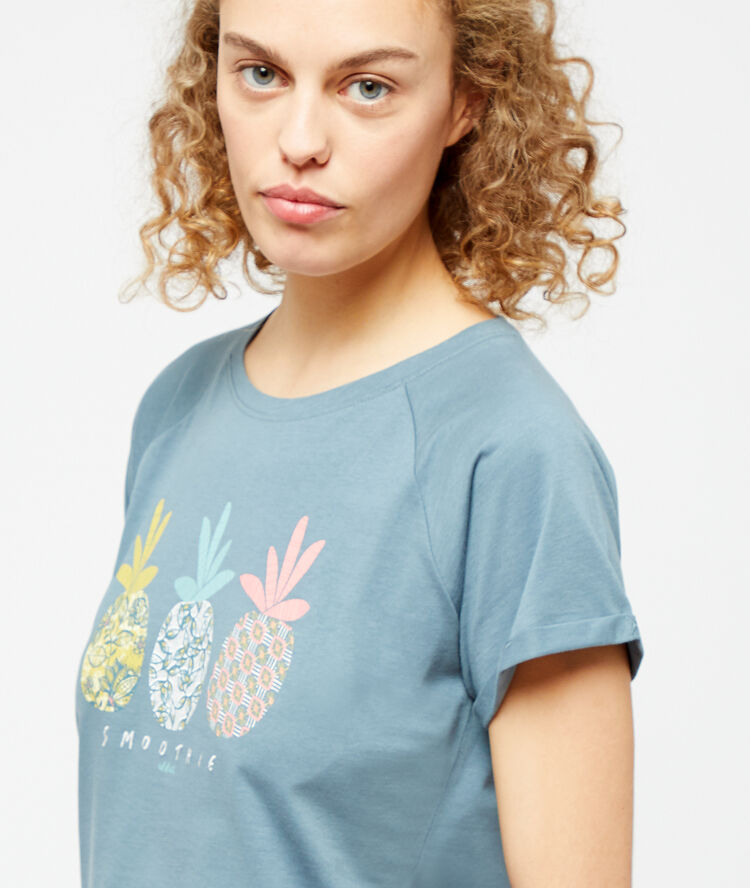 Nuisette imprimée ananas bleu.