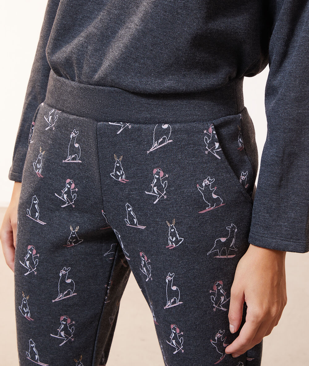 Pantalon imprimé anthracite.