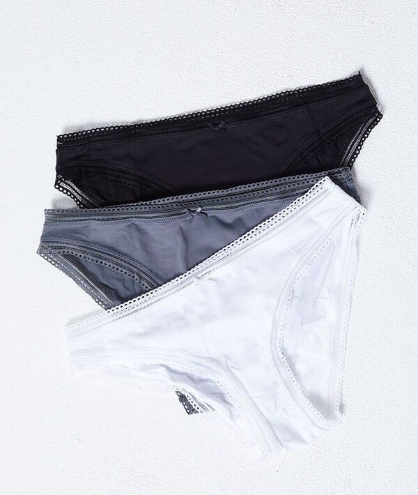 Pack de 3 culottes, bords ajourés Pack de 3 culottes, bords ajourés