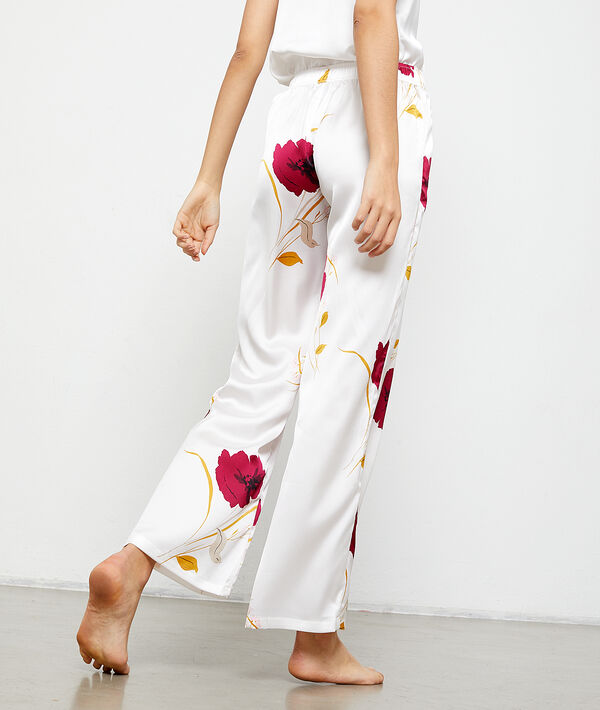 Pantalon satin imprimé fleuri Pantalon satin imprimé fleuri