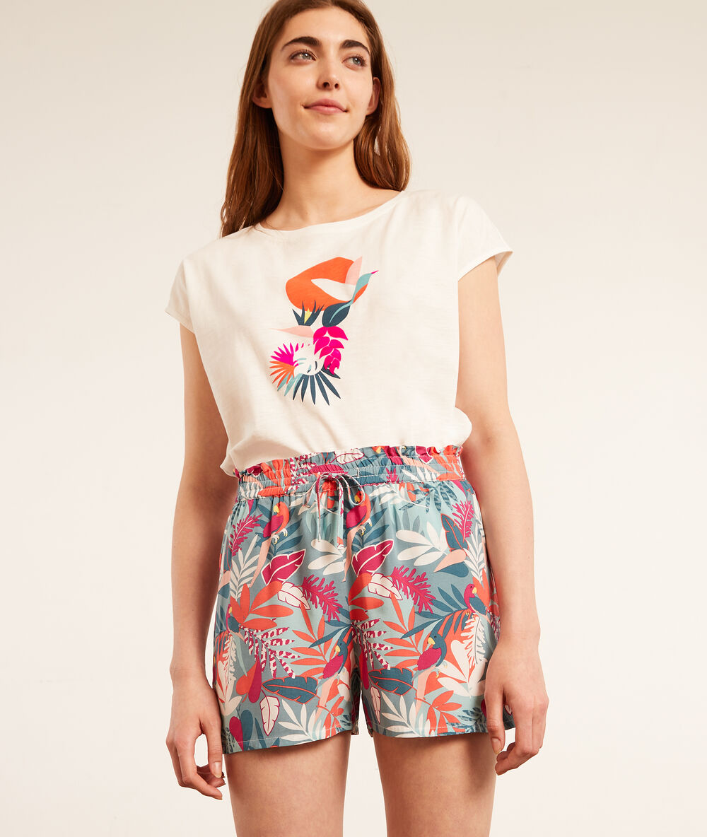Short de pyjama imprimé multicolore.