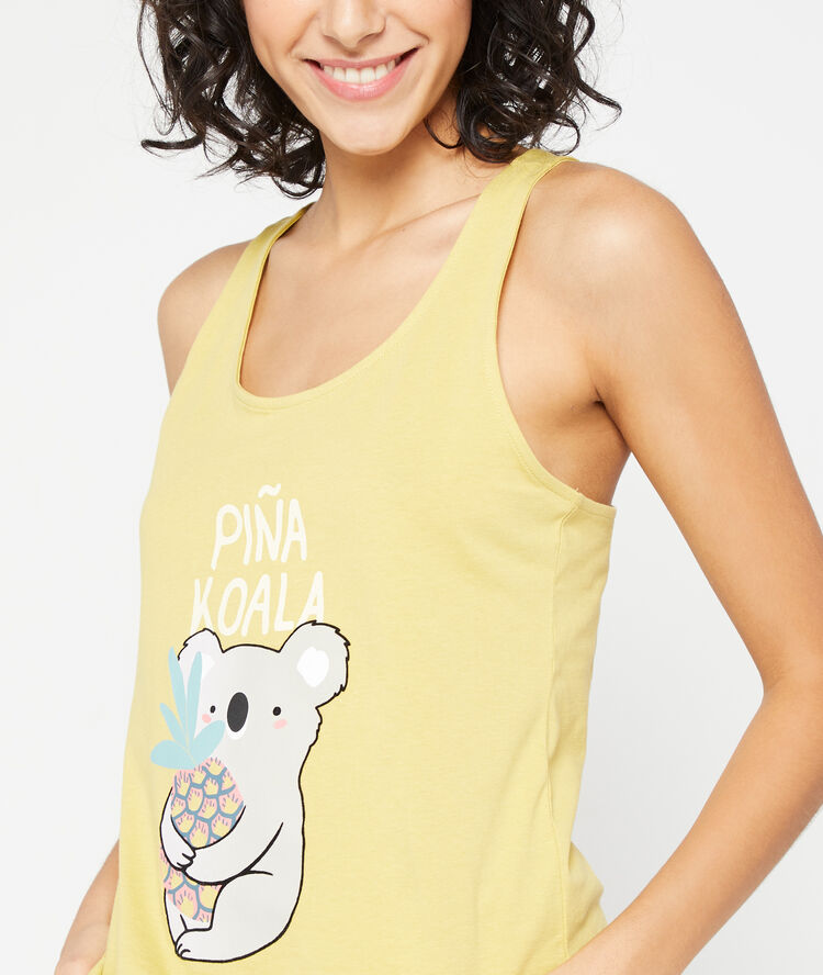 Débardeur "piña koala" anis.
