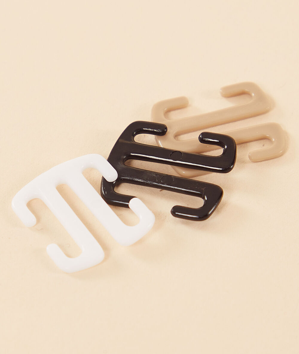 Lot de 3 clips dos nageur blanc / noir / beige.